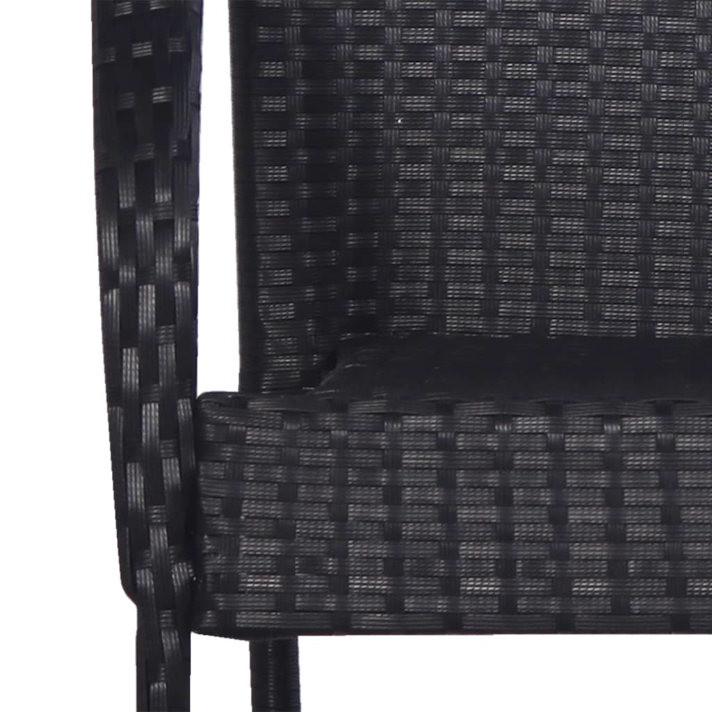 VidaXL 9-delige Tuinset poly rattan zwart