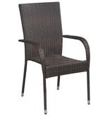 VidaXL 9-delige Tuinset poly rattan bruin