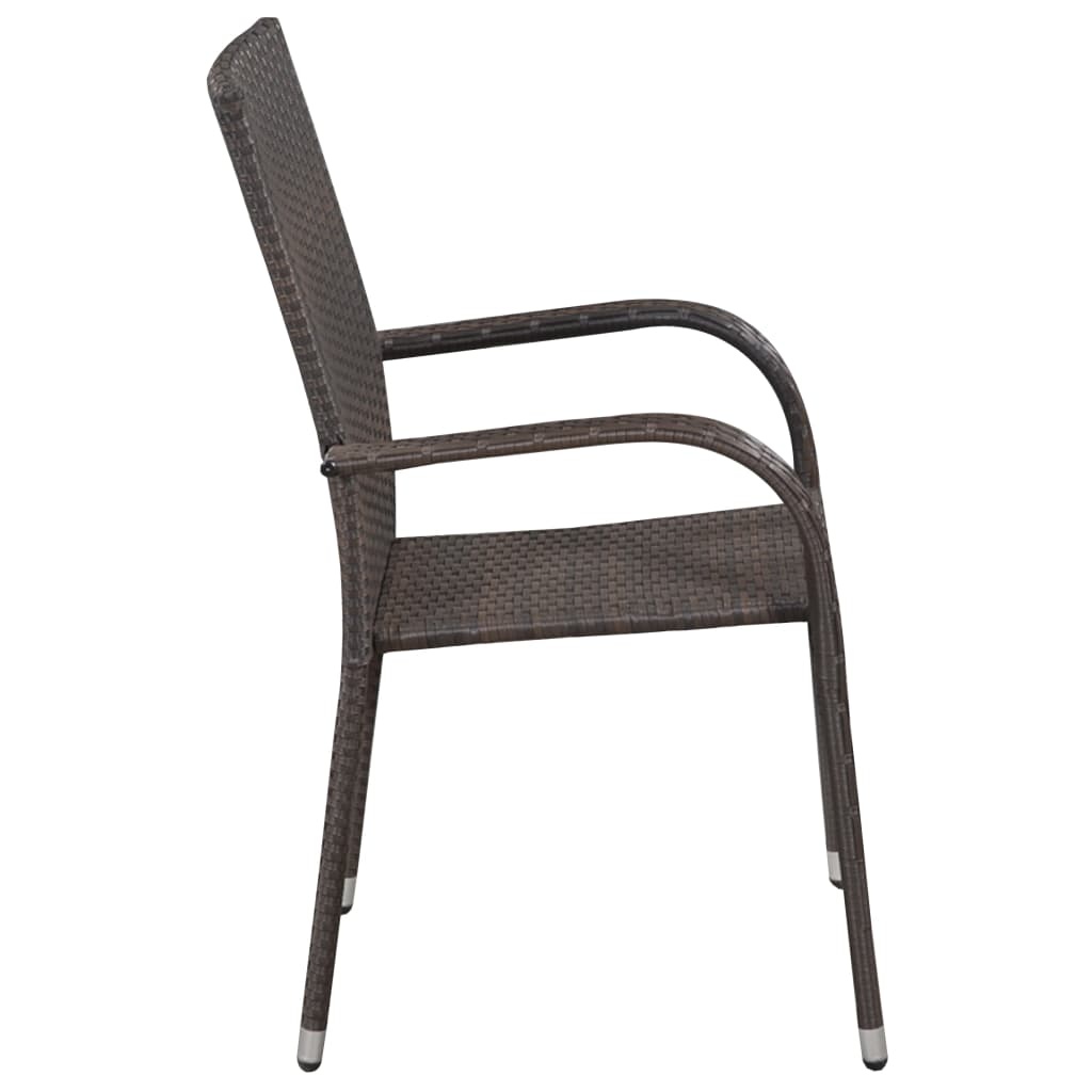 VidaXL 9-delige Tuinset poly rattan bruin