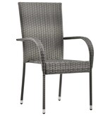 VidaXL 7-delige Tuinset poly rattan grijs