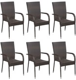VidaXL 7-delige Tuinset poly rattan bruin