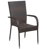 VidaXL 7-delige Tuinset poly rattan bruin
