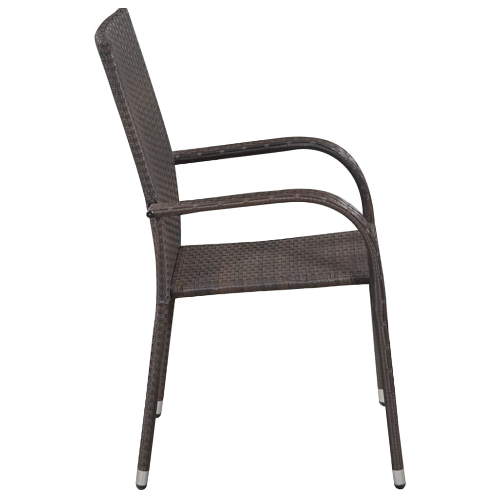 VidaXL 7-delige Tuinset poly rattan bruin