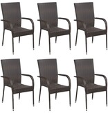 VidaXL 7-delige Tuinset poly rattan bruin