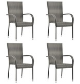 VidaXL 5-delige Tuinset poly rattan grijs