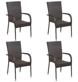 VidaXL 5-delige Tuinset poly rattan bruin