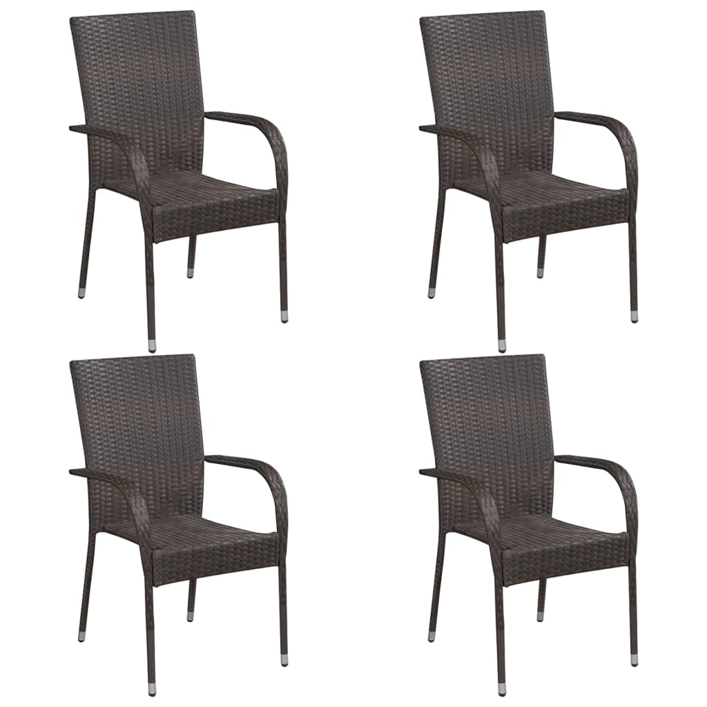 VidaXL 5-delige Tuinset poly rattan bruin
