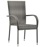 VidaXL 5-delige Tuinset poly rattan grijs