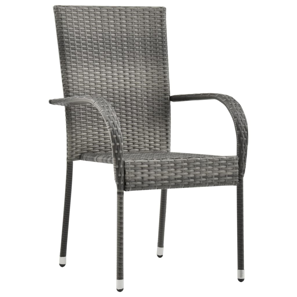 VidaXL 5-delige Tuinset poly rattan grijs
