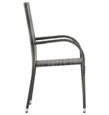 VidaXL 5-delige Tuinset poly rattan grijs