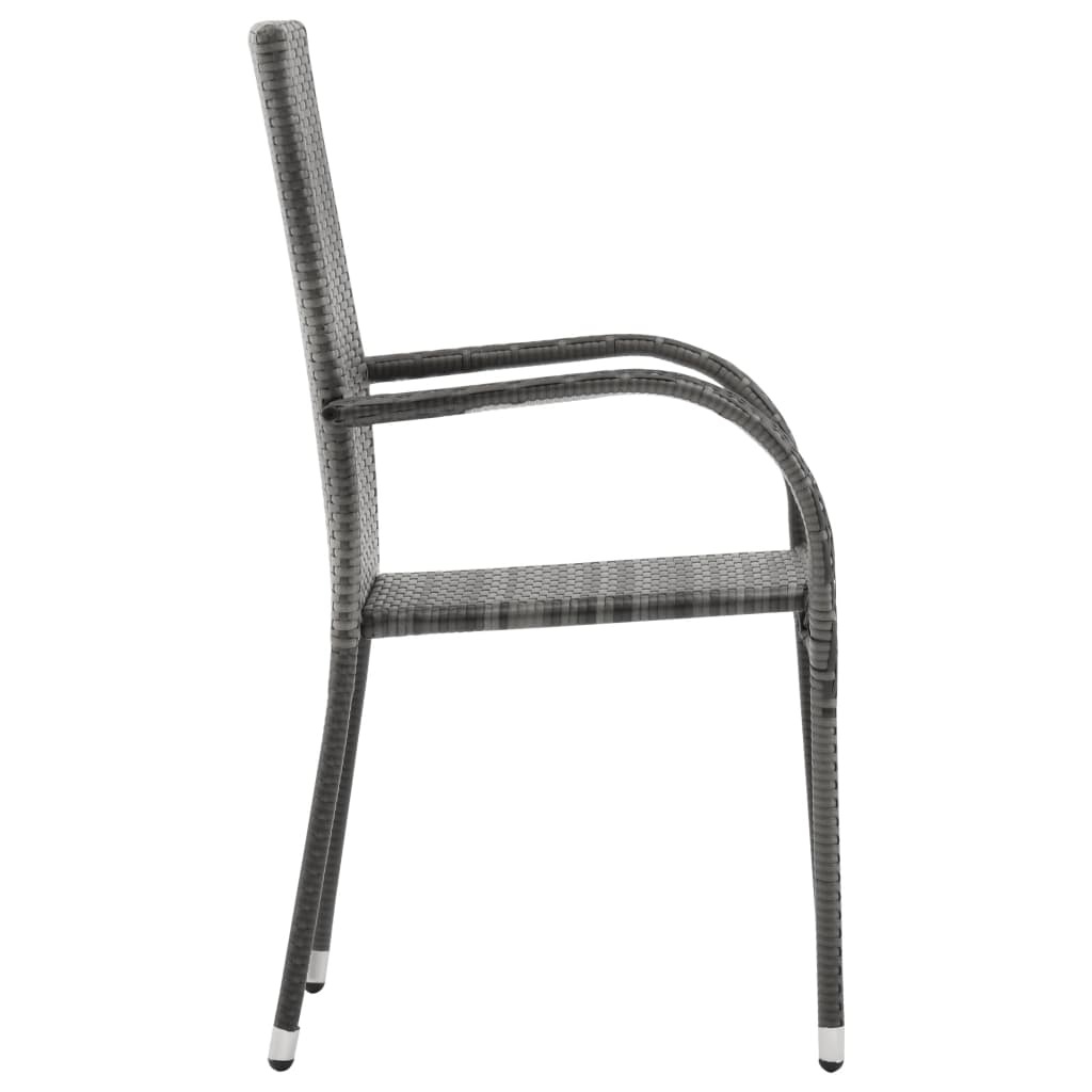 VidaXL 5-delige Tuinset poly rattan grijs