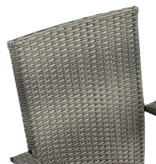VidaXL 5-delige Tuinset poly rattan grijs