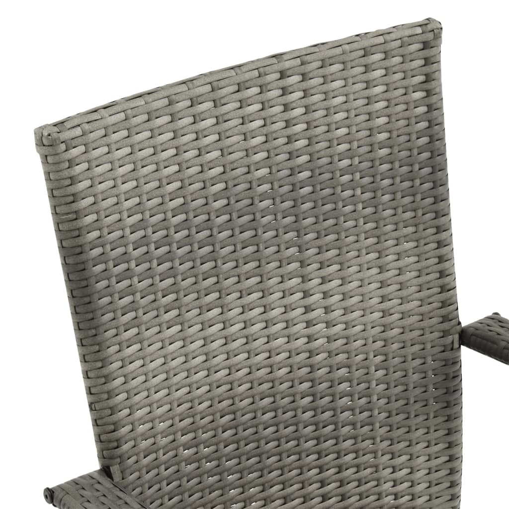 VidaXL 5-delige Tuinset poly rattan grijs