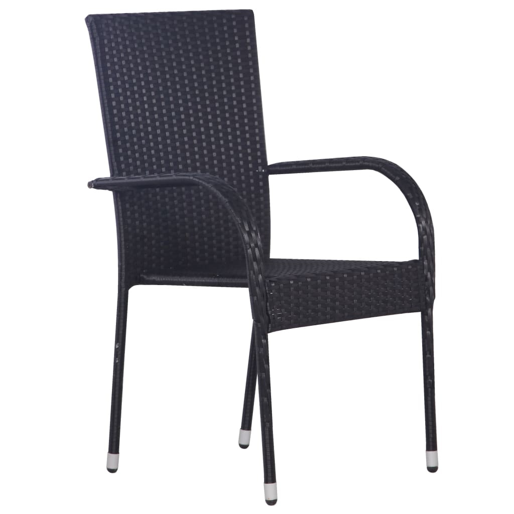 VidaXL 5-delige Tuinset poly rattan zwart