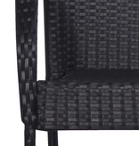 VidaXL 5-delige Tuinset poly rattan zwart