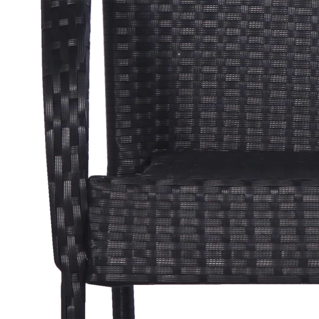 VidaXL 5-delige Tuinset poly rattan zwart