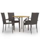 VidaXL 5-delige Tuinset poly rattan bruin