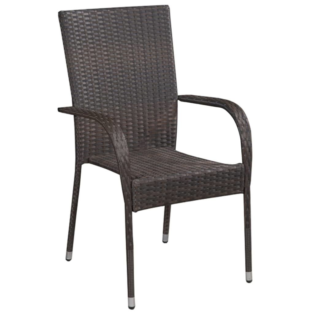 VidaXL 5-delige Tuinset poly rattan bruin