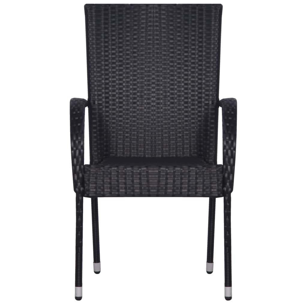 VidaXL 3-delige Tuinset poly rattan zwart