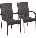 VidaXL 3-delige Tuinset poly rattan bruin