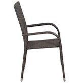 VidaXL 3-delige Tuinset poly rattan bruin