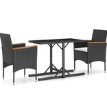 VidaXL 3-delige Tuinset zwart
