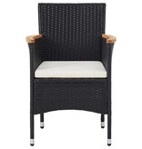 VidaXL 3-delige Tuinset zwart