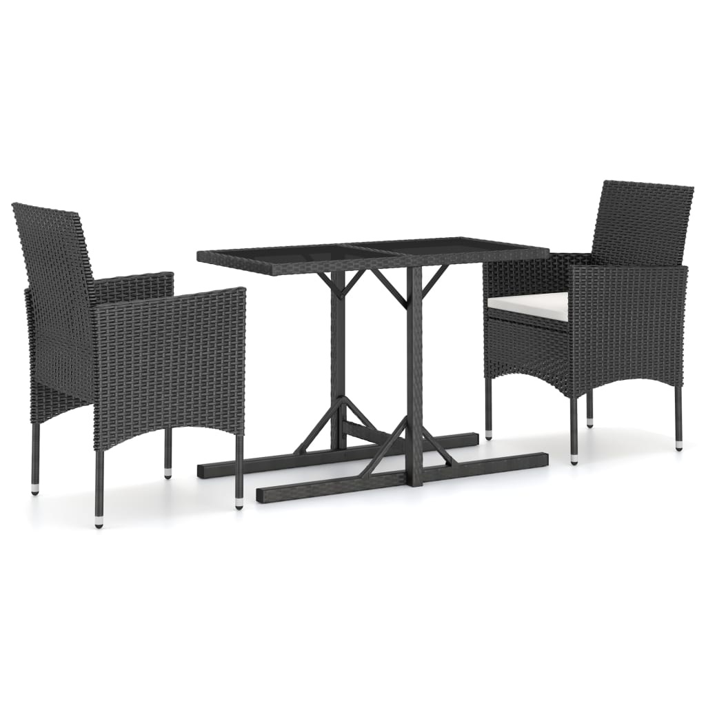 VidaXL 3-delige Tuinset zwart