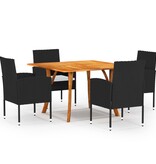 VidaXL 5-delige Tuinset zwart