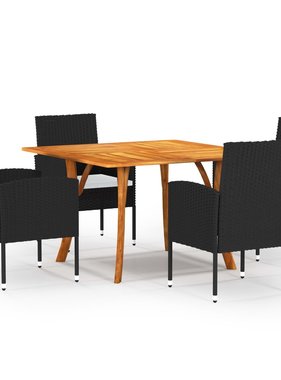 VidaXL 5-delige Tuinset zwart