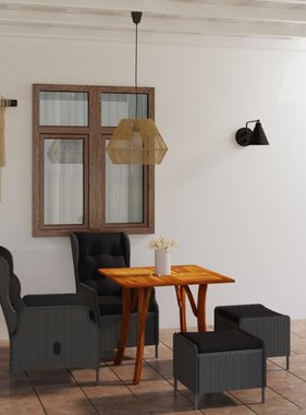 VidaXL 5-delige Tuinset donkergrijs