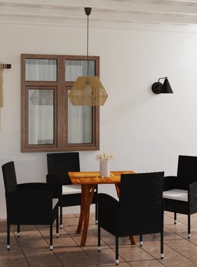 VidaXL 5-delige Tuinset zwart