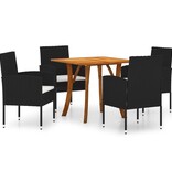 VidaXL 5-delige Tuinset zwart