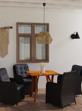 VidaXL 5-delige Tuinset zwart