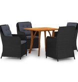 VidaXL 5-delige Tuinset zwart