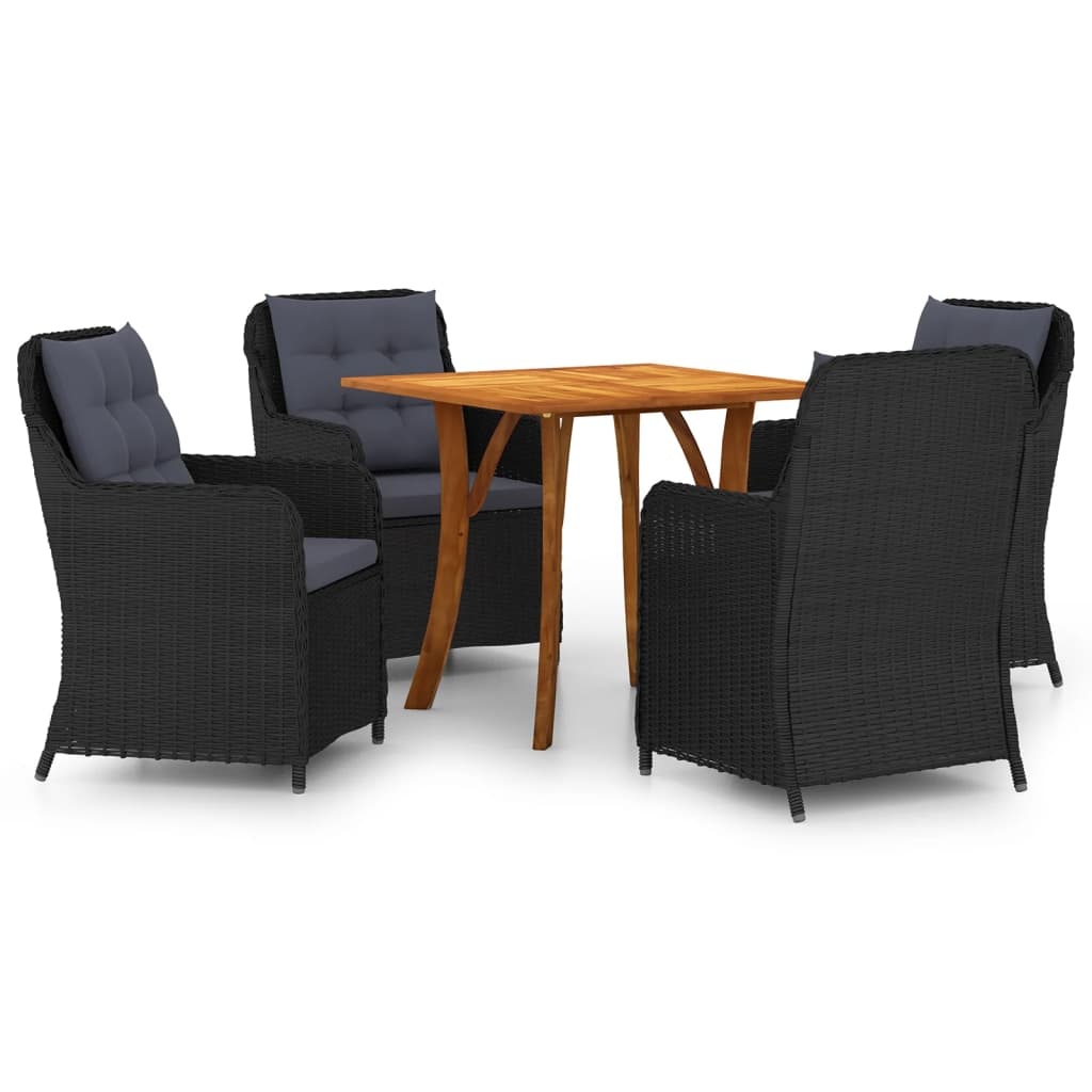 VidaXL 5-delige Tuinset zwart