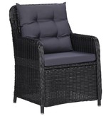 VidaXL 5-delige Tuinset zwart