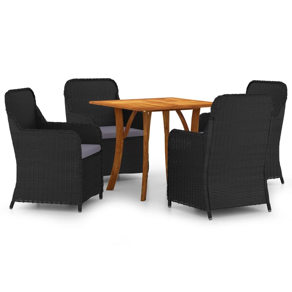 VidaXL 5-delige Tuinset zwart