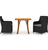 VidaXL 3-delige Tuinset zwart