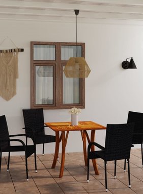 VidaXL 5-delige Tuinset zwart