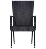 VidaXL 5-delige Tuinset zwart