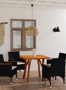 VidaXL 5-delige Tuinset zwart