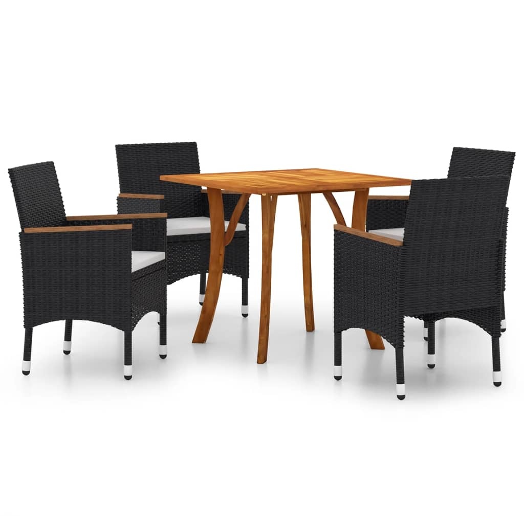 VidaXL 5-delige Tuinset zwart