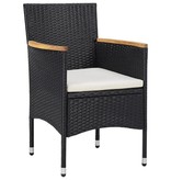 VidaXL 5-delige Tuinset zwart