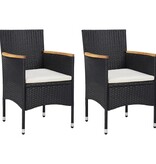 VidaXL 3-delige Tuinset zwart
