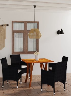 VidaXL 5-delige Tuinset zwart