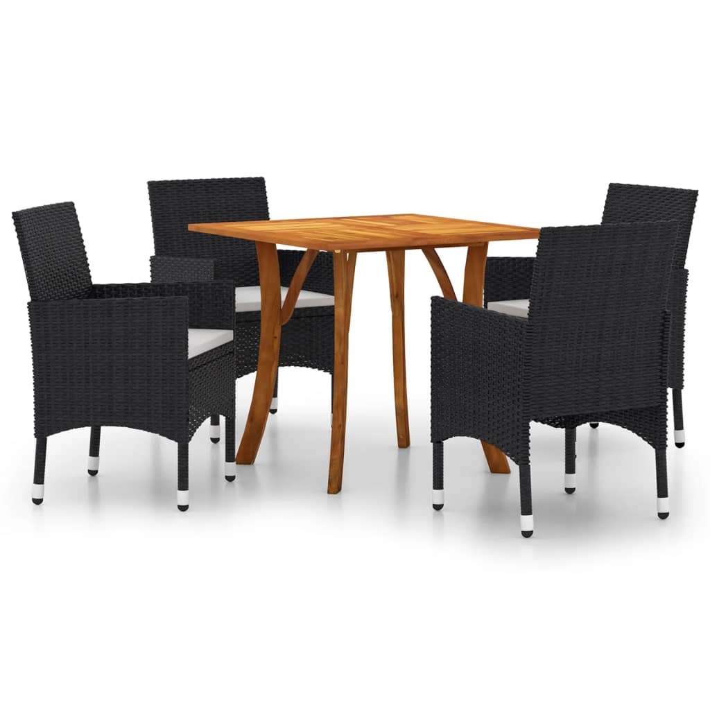 VidaXL 5-delige Tuinset zwart