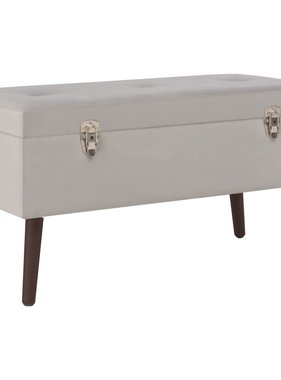 VidaXL Bankje met opbergvak 80 cm fluweel grijs