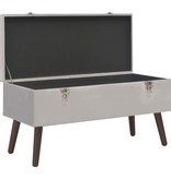 VidaXL Bankje met opbergvak 80 cm fluweel grijs