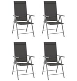 VidaXL 5-delige Tuinset aluminium zilverkleurig en zwart